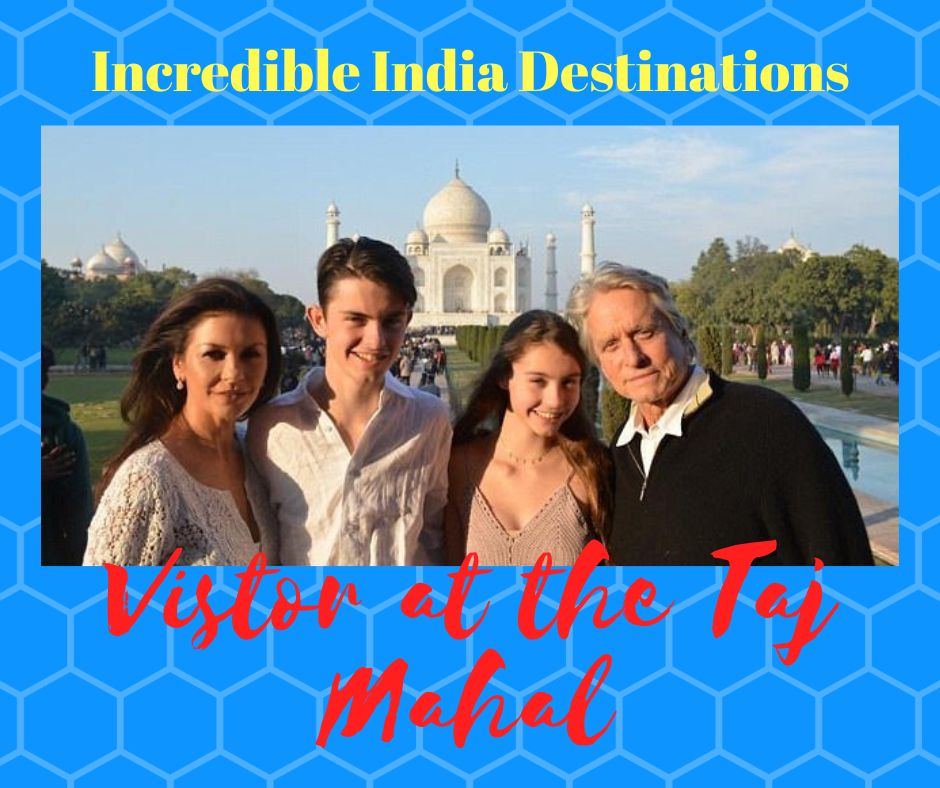 Michael Douglas and Catherine Zeta Jones visits Taj Mahal